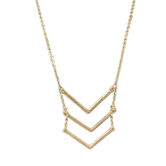 Jewelry - Delicate gold plated chevron necklace - excellent condition!
